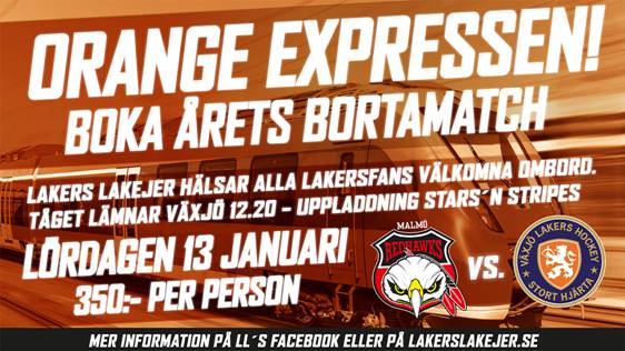Nu är det dags för Årets bortaresa: Orange Express 2.0 till Malmö 13/1!