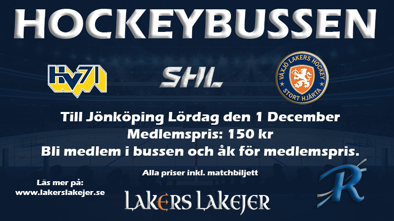 Hockeybussen till HV71-Växjö Lakers den 1/12 – Vi är bästa småländska laget