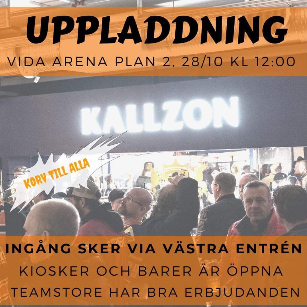 För dig som åker till Malmö på lördag med Hockeybussen: Välkommen på uppladdning i Vida från kl 12!